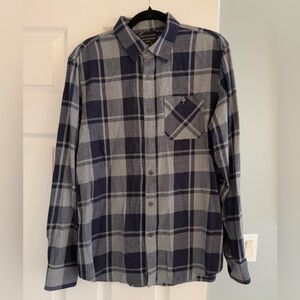 Banana Republic Blue and Gray Checkered Shirt